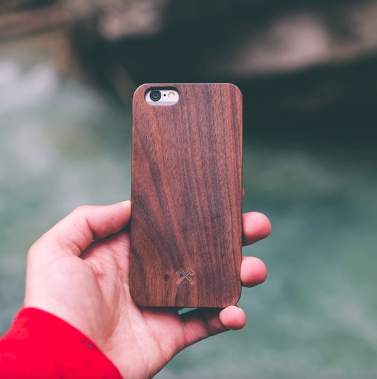 Eco-friendly smartphone cover crafted from authentic wood